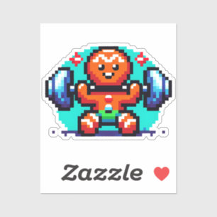 Strong Gingerbread Man - Funny Pixel Art Holiday