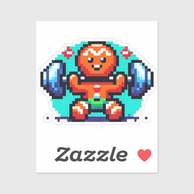 Strong Gingerbread Man - Funny Pixel Art Holiday (Sheet)