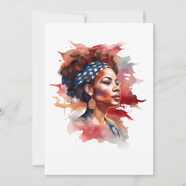 Strong Girl Black History Strong African Invitation (Front)