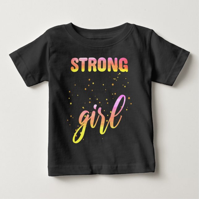 Strong Girl Pastel Star Baby T-Shirt (Front)