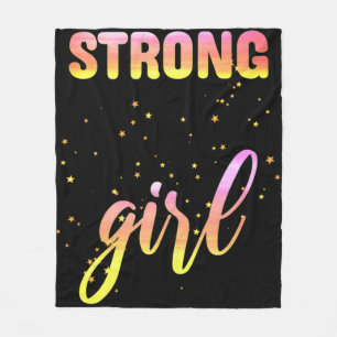 Strong Girl Pastel Star Fleece Blanket