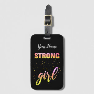 Strong Girl Pastel Star Luggage Tag