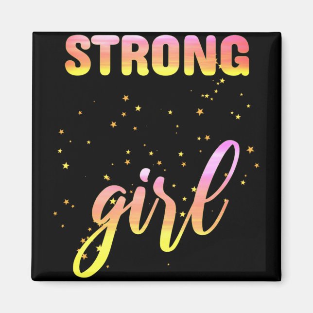 Strong Girl Pastel Star Magnet (Front)