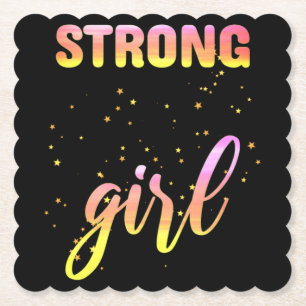 Strong Girl Pastel Star Paper Coaster
