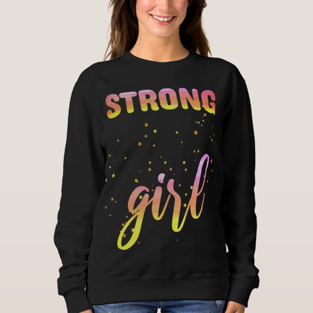 Strong Girl Pastel Star Sweatshirt (Front)