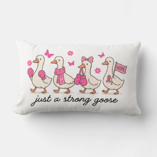 Strong Goose - Breast Cancer Awareness Ducks Lumbar Cushion