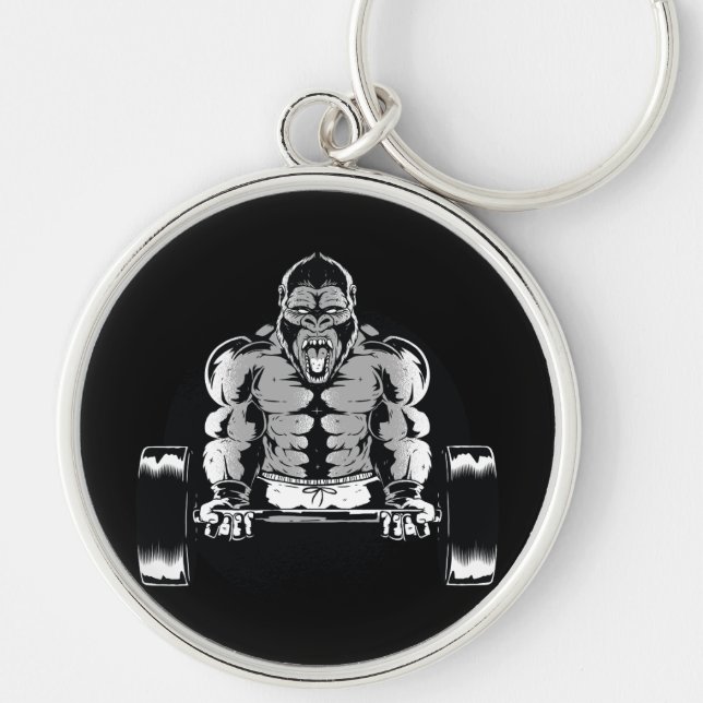 Strong Gorilla Pumps Muscles Key Ring (Front)