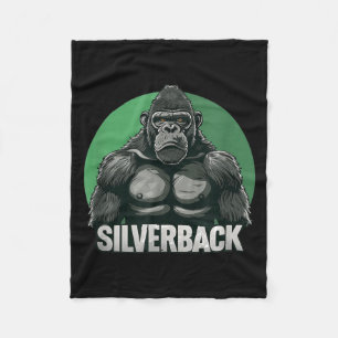 Strong Gorilla Silverback For Monkey Lovers Fleece Blanket