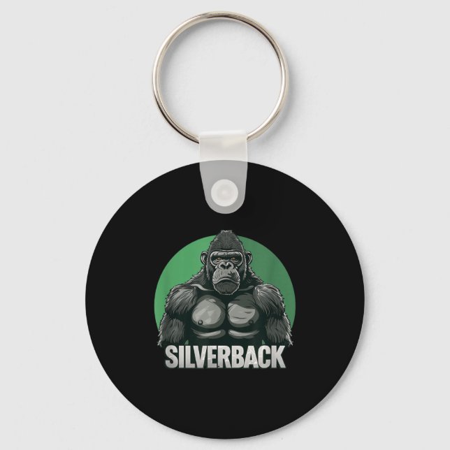 Strong Gorilla Silverback For Monkey Lovers  Key Ring (Front)