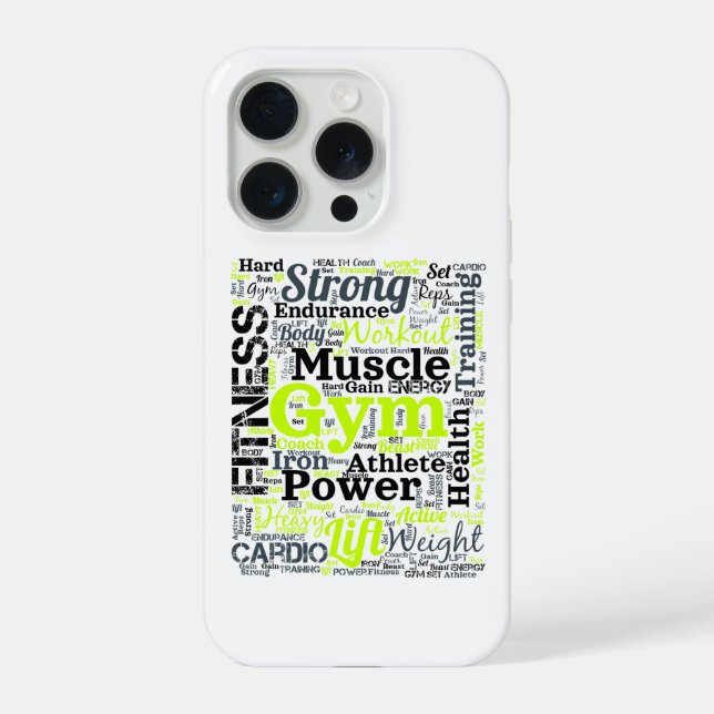 Strong Gym Workout Word Cloud iPhone Case (Back)