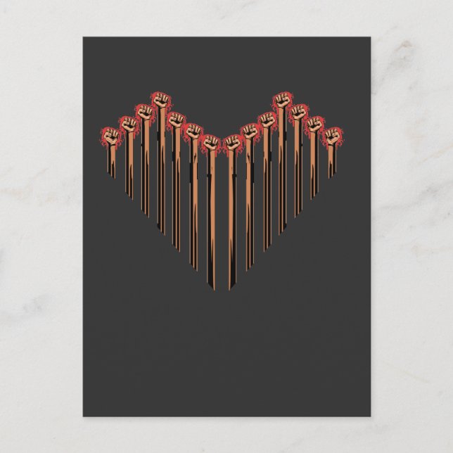 Strong Hands Human Rights Support Heart Postcard (Front)