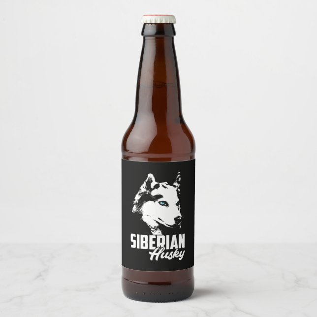Strong Husky Siberian Beer Bottle Label (Front)