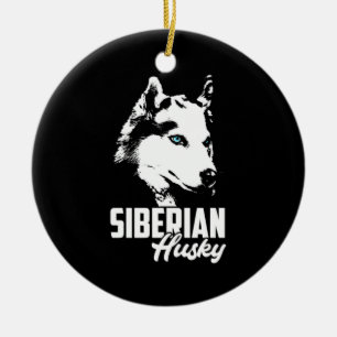 Strong Husky Siberian Ceramic Ornament