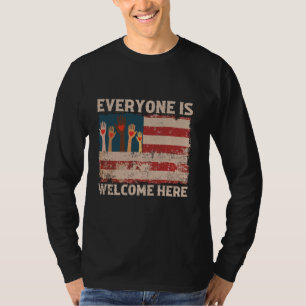 Strong Idaho Teacher Everyone Is Welcome Here Flag T-Shirt