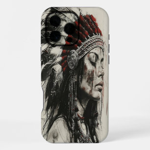 Strong Indian girl warrior in tradition iPhone 16 Pro Max Case