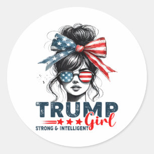 Strong Intelligent Women For Trump Girl Mega Classic Round Sticker