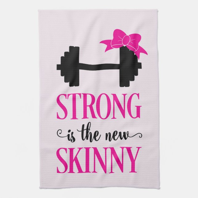 Strong Is The New Skinny (weights) Tea Towel (Vertical)