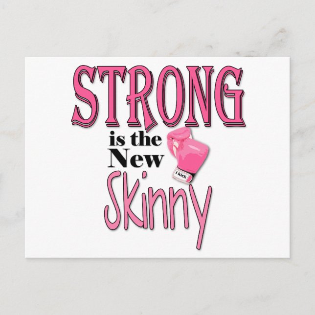 STRONG is the new Skinny! With Pink Boxing Gloves Postcard (Front)