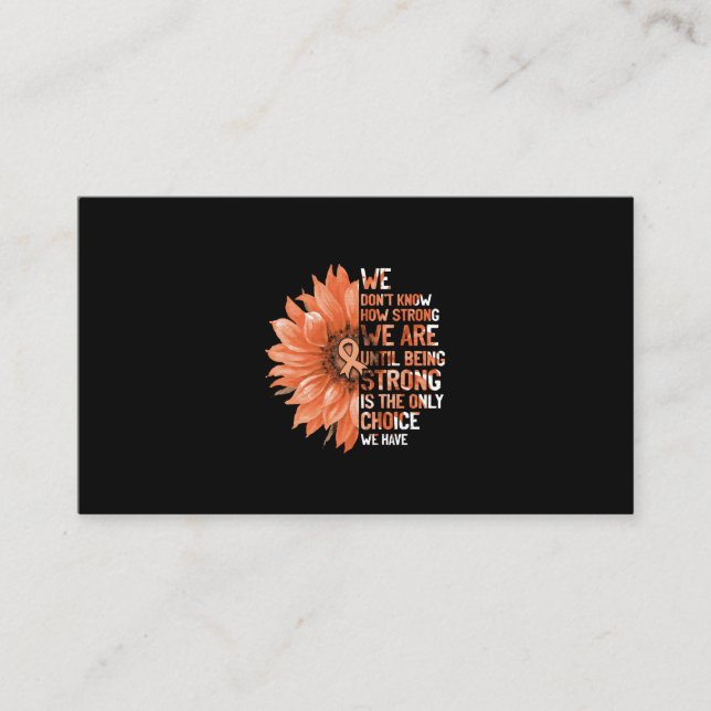 Strong Is The Only Choice Uterine Cancer Awareness Business Card (Front)