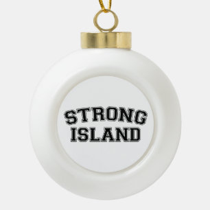 Strong Island, NYC, USA Ceramic Ball Christmas Ornament