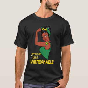 Strong Jamaican Girl Jamaica Flag Colours Coloured T-Shirt