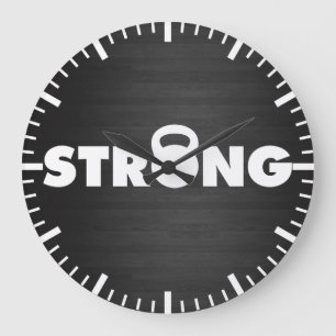 STRONG - Kettlebell Workout Motivational Large Clock