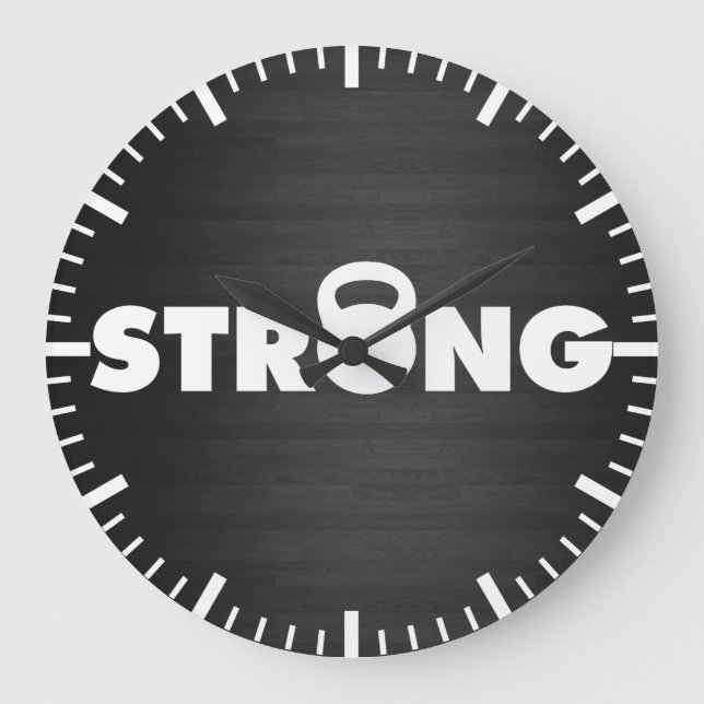 STRONG - Kettlebell Workout Motivational Large Clock (Front)