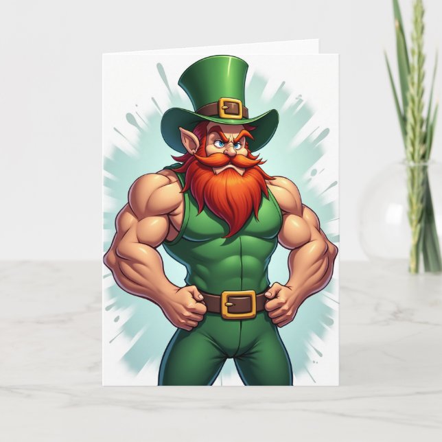 Strong Leprechaun Awesome Card (Front)