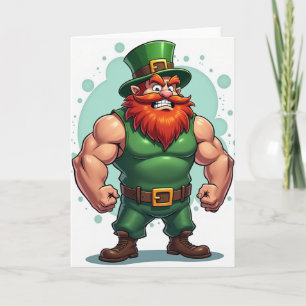 Strong Leprechaun Portrait Card