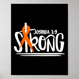 Strong Leukaemia Awareness Cross Christian Clothin Poster