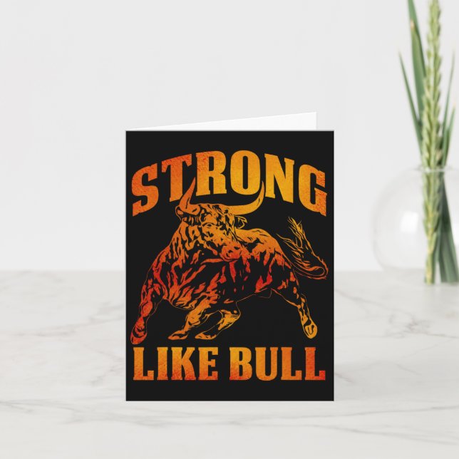 Strong Like A Bull Powerlifting Bodybuilding 11  Card (Front)
