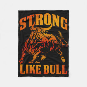 Strong Like A Bull Powerlifting Bodybuilding 12 Fleece Blanket