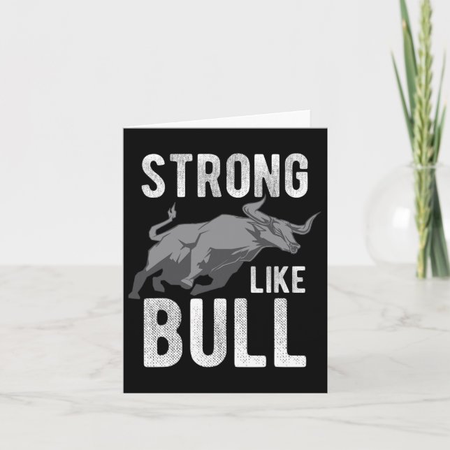 Strong Like A Bull Powerlifting Bodybuilding 2  Card (Front)