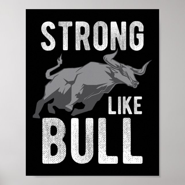 Strong Like A Bull Powerlifting Bodybuilding 2  Poster (Front)