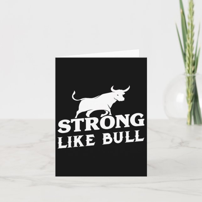 Strong Like A Bull Powerlifting Bodybuilding 3  Card (Front)