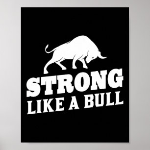 Strong Like A Bull Powerlifting Bodybuilding 9 Poster