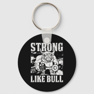 Strong Like A Bull Powerlifting Bodybuilding  Key Ring