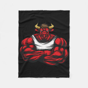 Strong Like Bull Bodybuilding Fleece Blanket