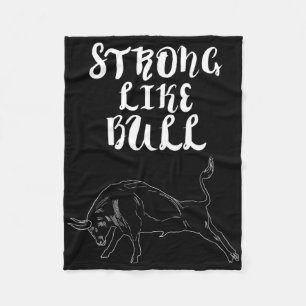 Strong Like Bull Powerlifting Bodybuilding Fleece Blanket