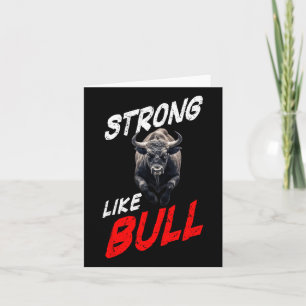 Strong Like Bull Powerlifting Bodybuilding Gym  Card