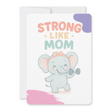 Strong Like Mum Baby Shower Invitation card