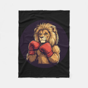 Strong Lion With Boxing Mitts Costume For Boys And Fleece Blanket