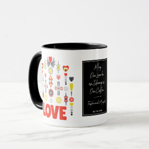 Strong Love and Coffee Cute Couple's Minimalist Mug