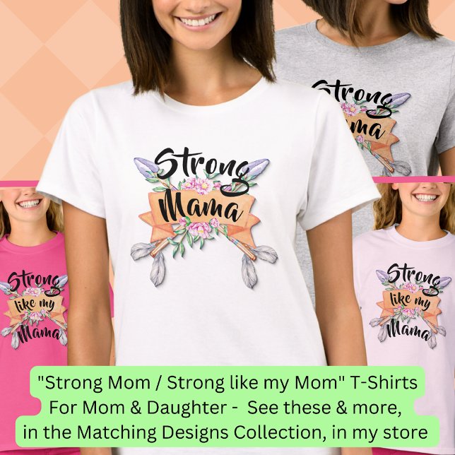 Strong Mama, Mother Daughter Matching Boho Arrows T-Shirt (Creator Uploaded)