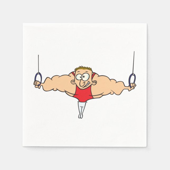 Strong Man Gymnast Paper Napkins (Front)