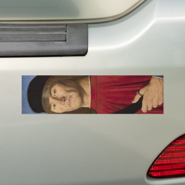Strong Man With a Pink Carnation (Renaissance Art) Bumper Sticker (On Car)