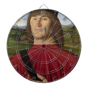 Strong Man With a Pink Carnation (Renaissance Art) Dartboard
