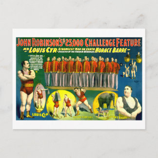 Strong Men Circus Show Vintage 1898 Poster Postcard