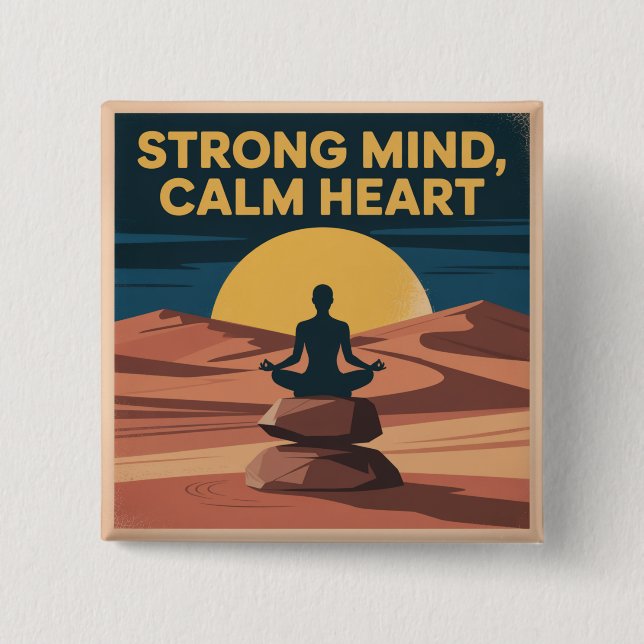 Strong Mind, Calm Heart 15 Cm Square Badge (Front)