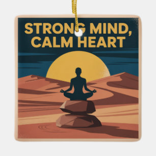 Strong Mind, Calm Heart Ceramic Ornament